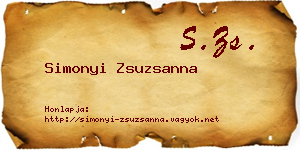 Simonyi Zsuzsanna névjegykártya